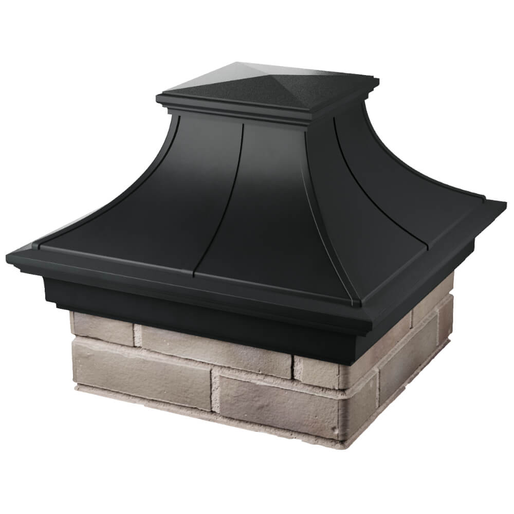 Колпак Zking Монблан Премиум Черный на столб 1.5х1.5 кирпича (385х385мм) в Невинномысске фото
