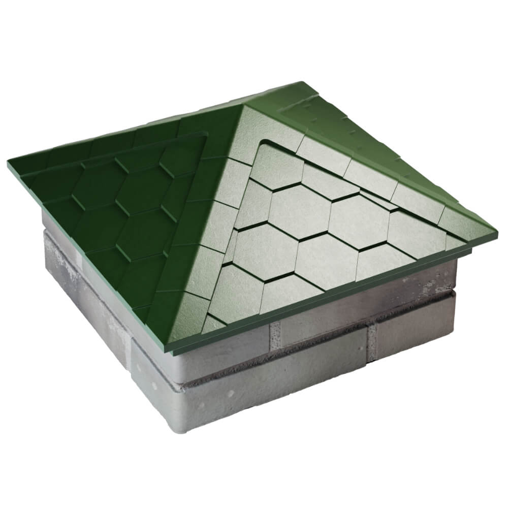 Колпак Zking Эверест Зеленый на столб 1.5х1.5 кирпича (390х390мм) в Невинномысске фото