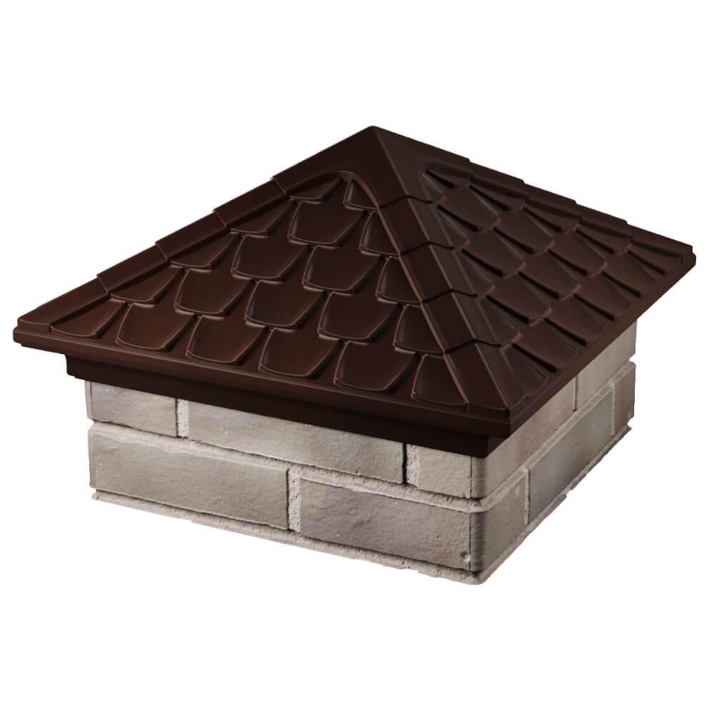 Колпак Zking Эльбрус Коричневый на столб 1.5х1.5 кирпича (385х385мм) в Невинномысске фото