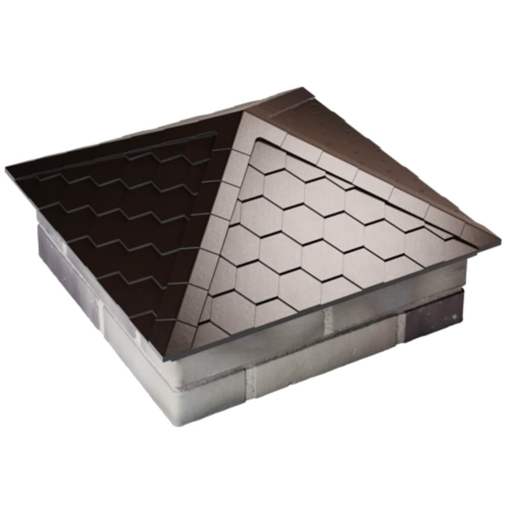 Колпак Zking Эверест Коричневый на столб 2х2 кирпича (535х535мм) Невинномысск фото