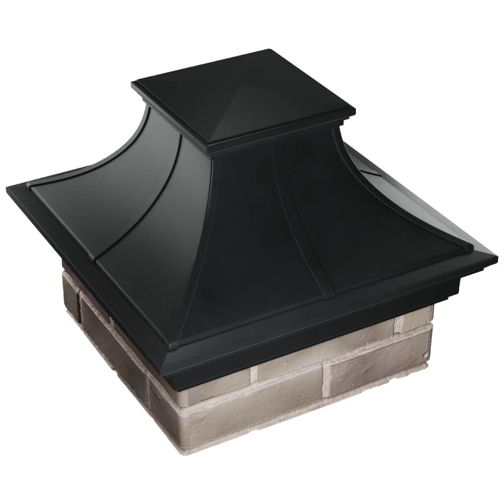 Колпак Zking Монблан Премиум Черный на столб 1.5х1.5 кирпича (385х385мм) в Невинномысске фото