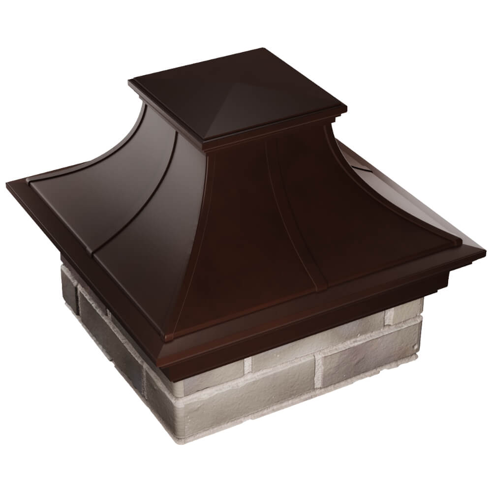 Колпак Zking Монблан Премиум Коричневый на столб 1.5х1.5 кирпича (385х385мм) в Невинномысске фото