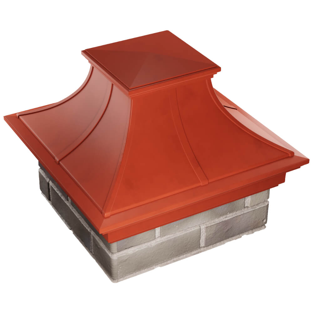 Колпак Zking Монблан Премиум Красный на столб 1.5х1.5 кирпича (385х385мм) в Невинномысске фото