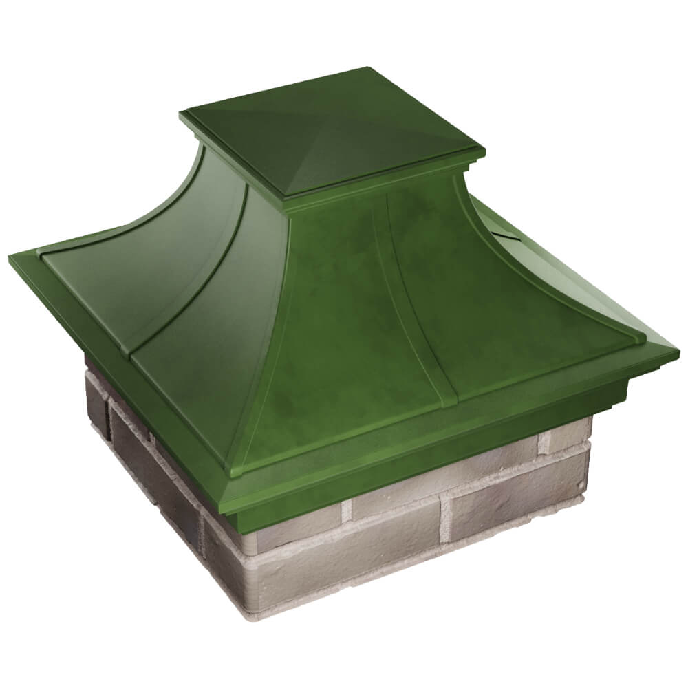 Колпак Zking Монблан Премиум Зеленый на столб 1.5х1.5 кирпича (385х385мм) в Невинномысске фото