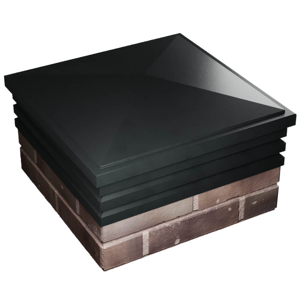 Колпак Zking Бона ХайТек Черный на столб 2х2 кирпича (513х513мм) в Невинномысске фото