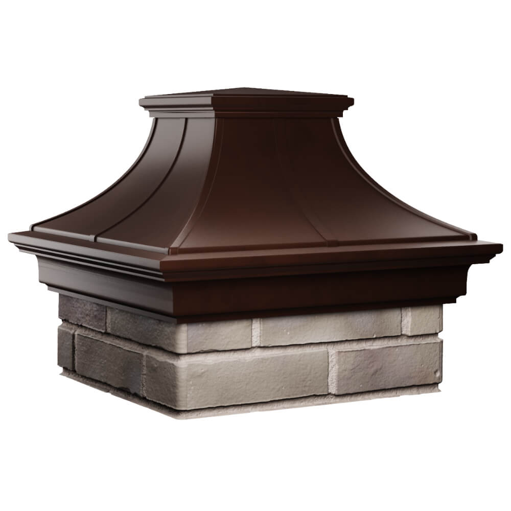 Колпак Zking Монблан Премиум Коричневый на столб 1.5х1.5 кирпича (385х385мм) в Невинномысске фото