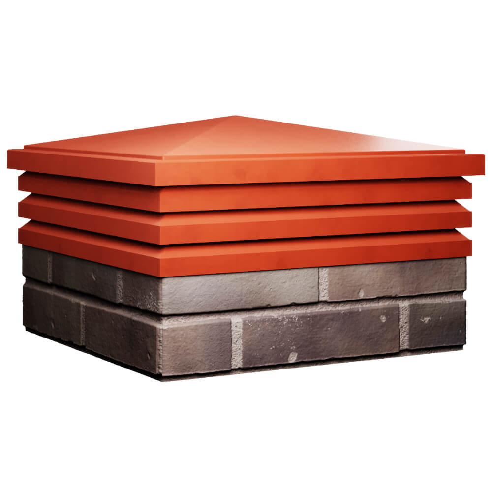 Колпак Zking Бона ХайТек Красный на столб 2х2 кирпича (513х513мм) в Невинномысске фото