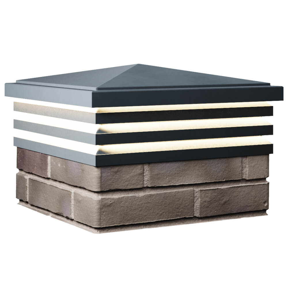 Колпак Zking Бона ХайТек Серый на столб 1.5х1.5 кирпича (385х385мм) с подсветкой в Невинномысске фото