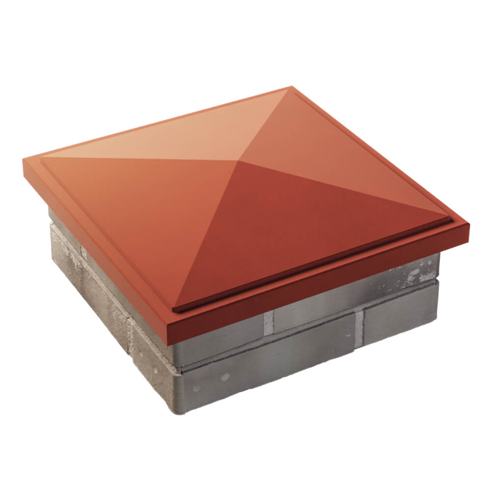 Колпак Zking БонаМоно Красный на столб 1.5х1.5 кирпича (385х385, 400х400мм) в Невинномысске фото