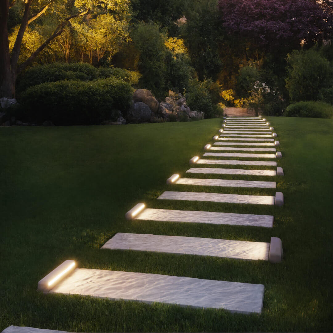 LED Светильник для шаговой плиты STONE Светлая Галька 330х75х98мм