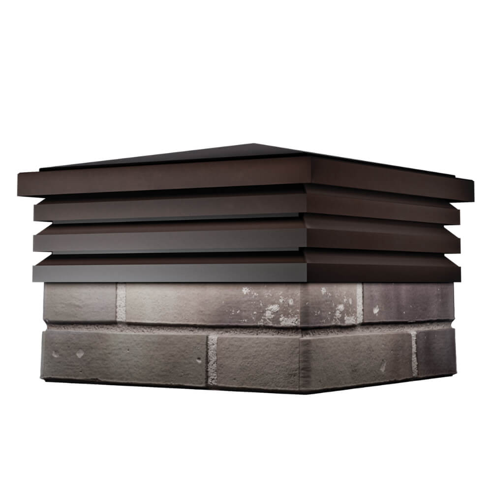 Колпак Zking Бона ХайТек Коричневый на столб 1.5х1.5 кирпича (385х385мм) в Невинномысске фото