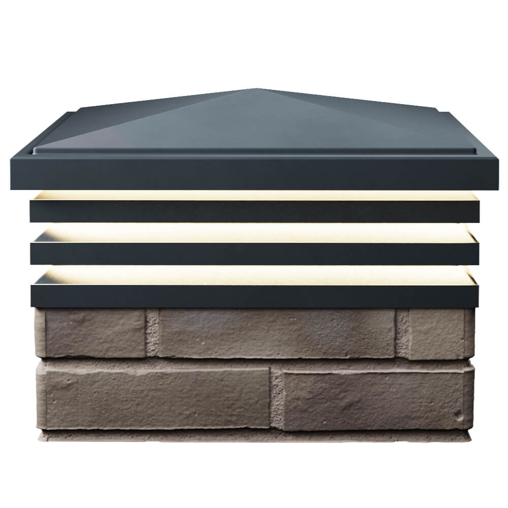 Колпак Zking Бона ХайТек Серый на столб 1.5х1.5 кирпича (385х385мм) с подсветкой в Невинномысске фото