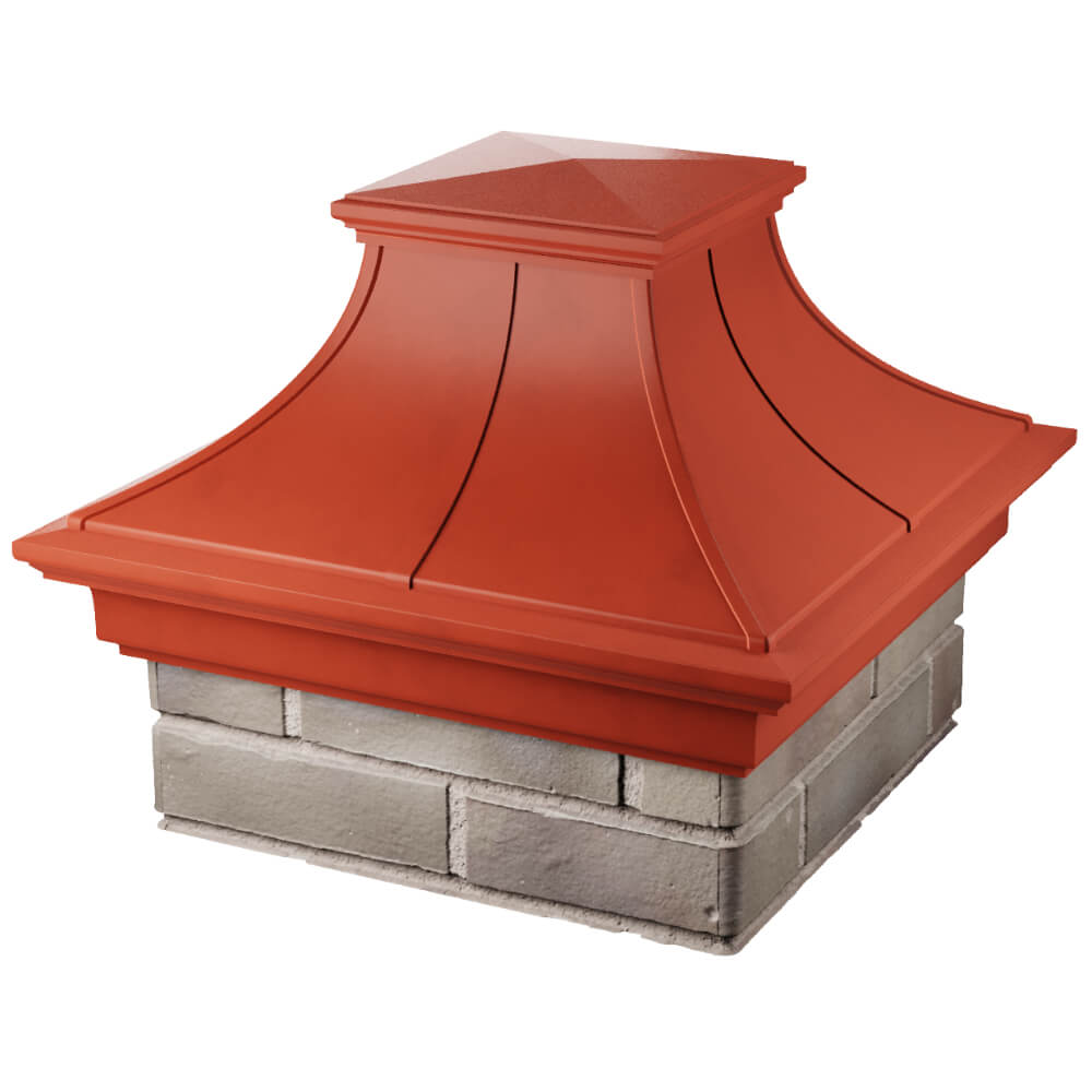 Колпак Zking Монблан Премиум Красный на столб 1.5х1.5 кирпича (385х385мм) в Невинномысске фото