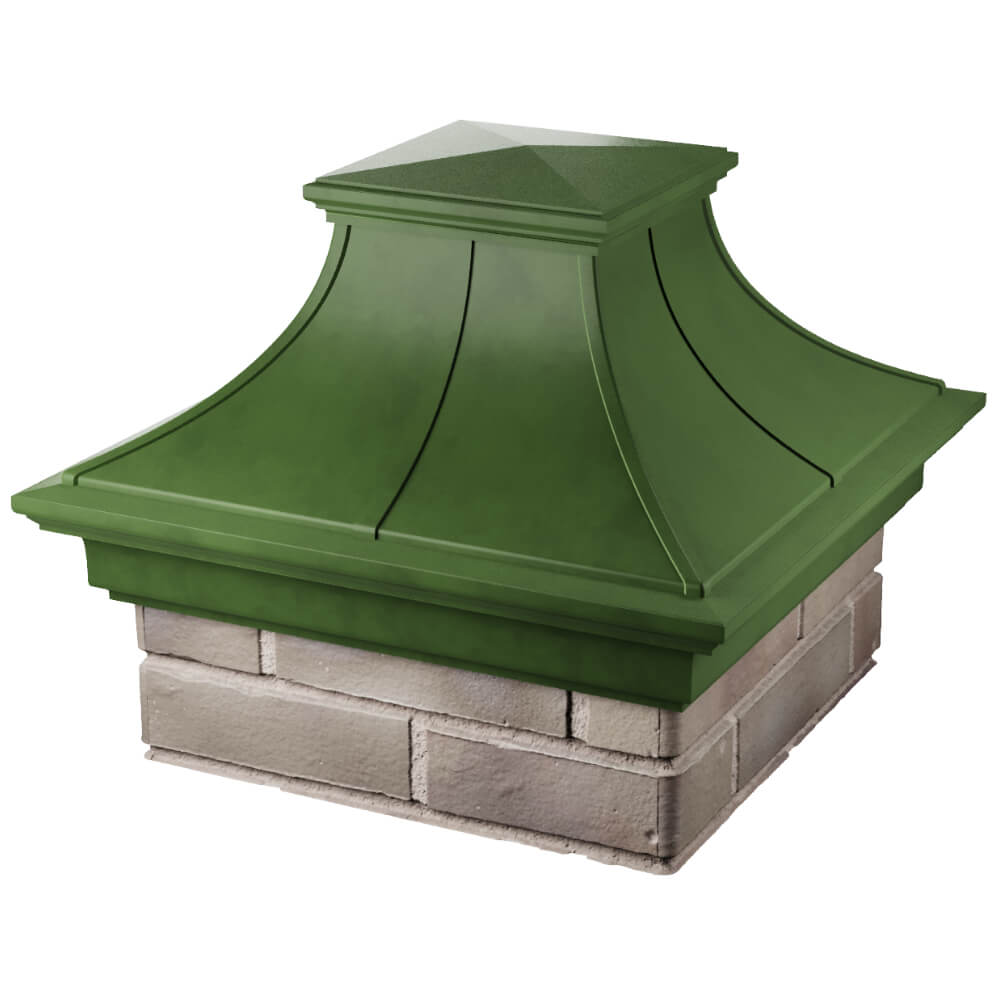 Колпак Zking Монблан Премиум Зеленый на столб 1.5х1.5 кирпича (385х385мм) в Невинномысске фото