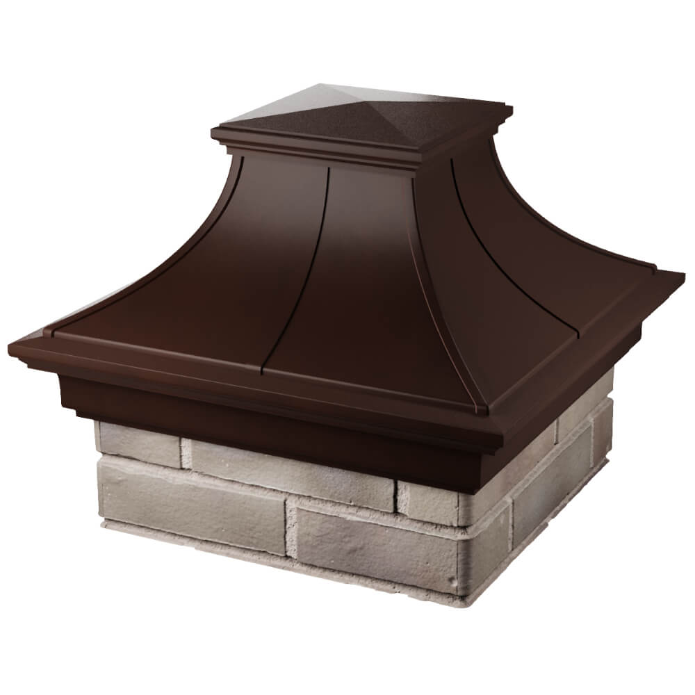 Колпак Zking Монблан Премиум Коричневый на столб 1.5х1.5 кирпича (385х385мм) в Невинномысске фото