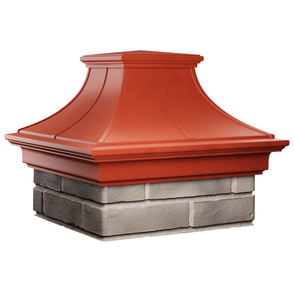 Колпак Zking Монблан Премиум Красный на столб 1.5х1.5 кирпича (385х385мм) в Невинномысске фото