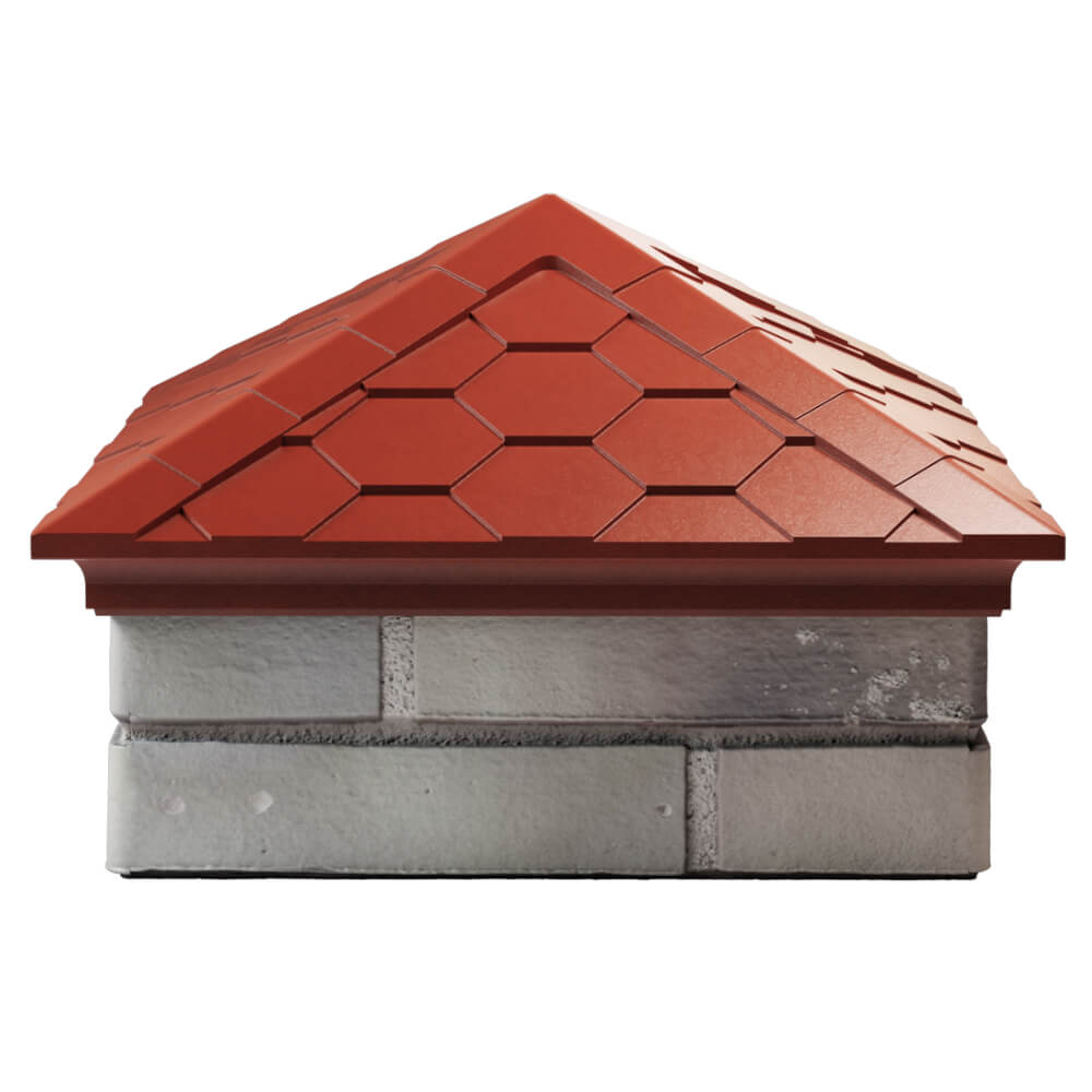 Колпак Zking Эверест Красный на столб 1.5х1.5 кирпича (390х390мм) Невинномысск фото