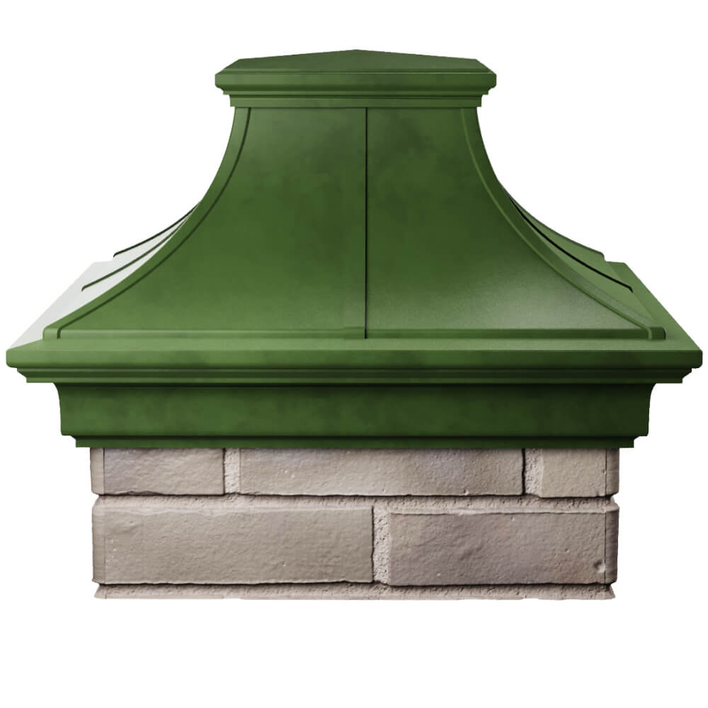 Колпак Zking Монблан Премиум Зеленый на столб 1.5х1.5 кирпича (385х385мм) Невинномысск фото