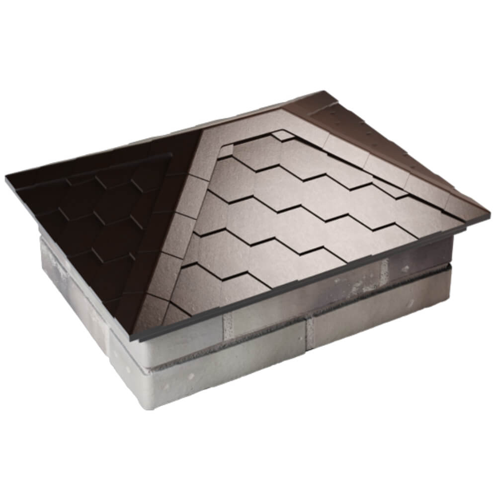 Колпак Zking Эверест Коричневый на столб 2х1.5 кирпича (520х390мм) Невинномысск фото