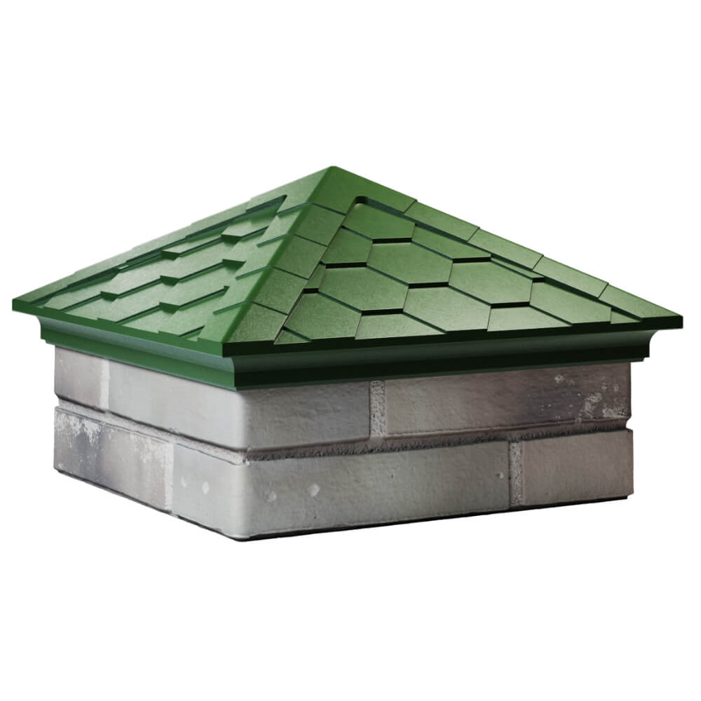 Колпак Zking Эверест Зеленый на столб 1.5х1.5 кирпича (390х390мм) в Невинномысске фото