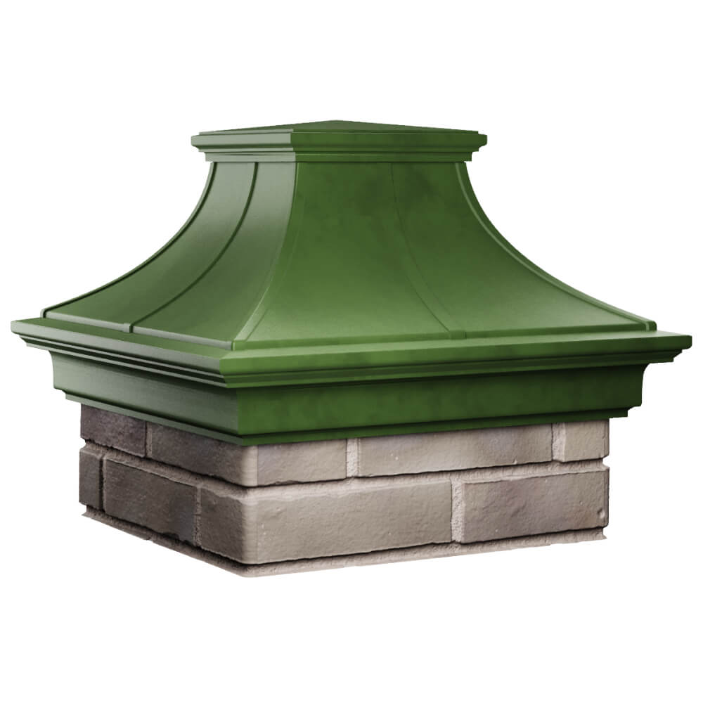 Колпак Zking Монблан Премиум Зеленый на столб 1.5х1.5 кирпича (385х385мм) в Невинномысске фото
