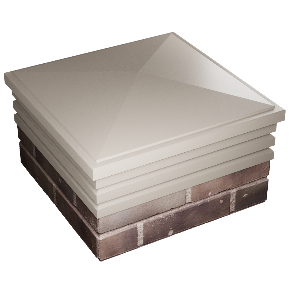 Колпак Zking Бона ХайТек Бежевый на столб 2х2 кирпича (513х513мм) в Невинномысске фото